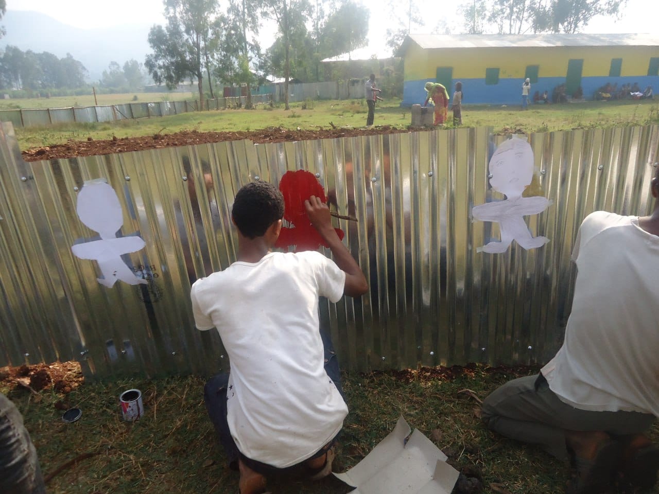 Painting with paper stencils